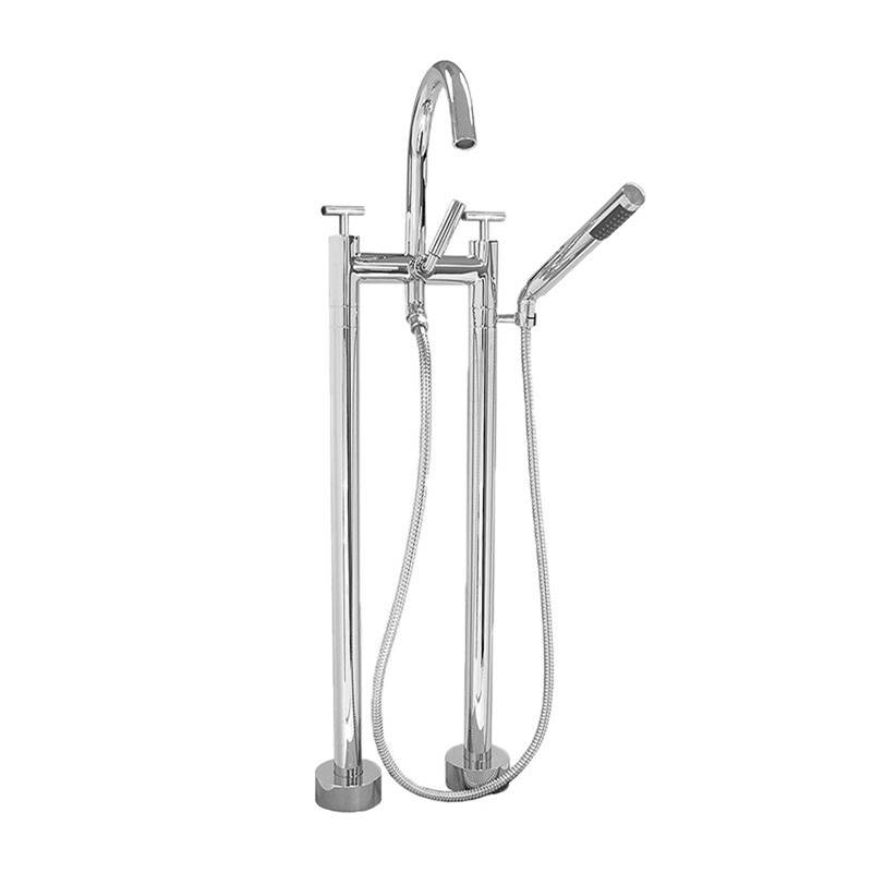 Sigma Two-hole Contemporary Floormount Tub Filler TRIM CERES II SOFT PEWTER .84