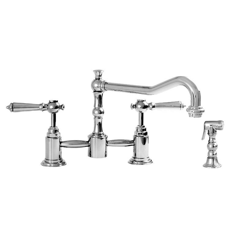 Sigma Pillar Style Kitchen Faucet with Handspray ASCOT POLISHED BRASS PVD .40