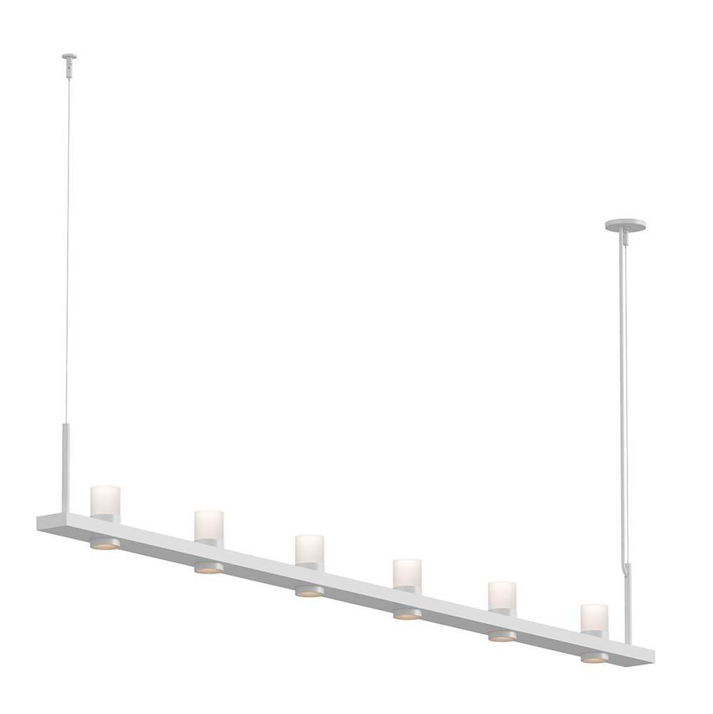 Sonneman 8'' Linear LED Pendant with Etched Cylinder Uplight Trim