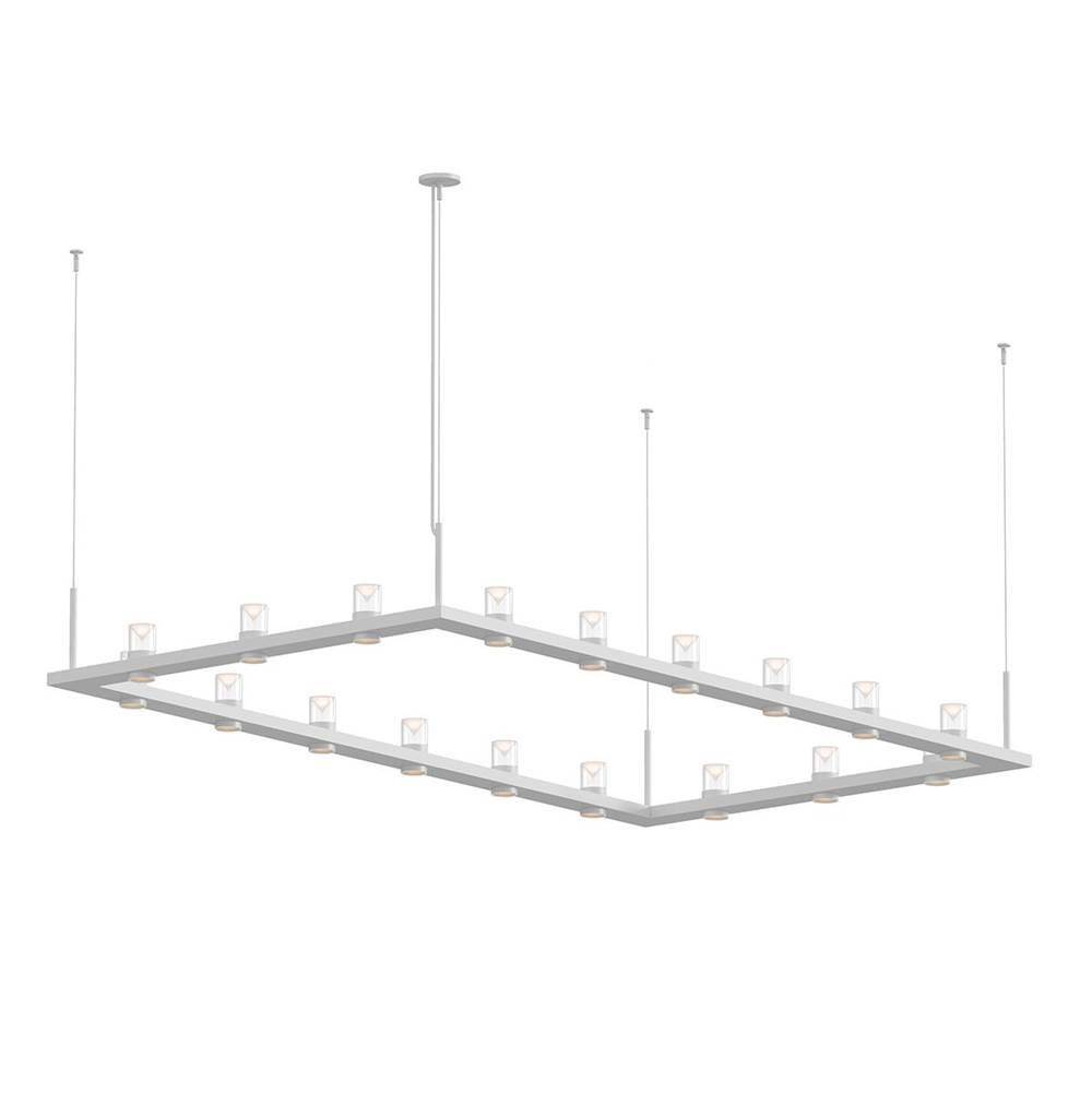 Sonneman 4'' x 8'' Rectangle LED Pendant with Clear w/Cone Uplight Trim
