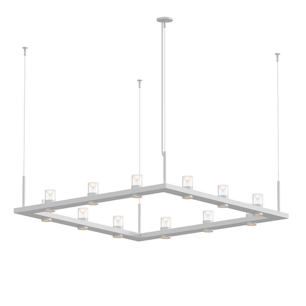 Sonneman 4'' Square LED Pendant with Clear w/Cone Uplight Trim