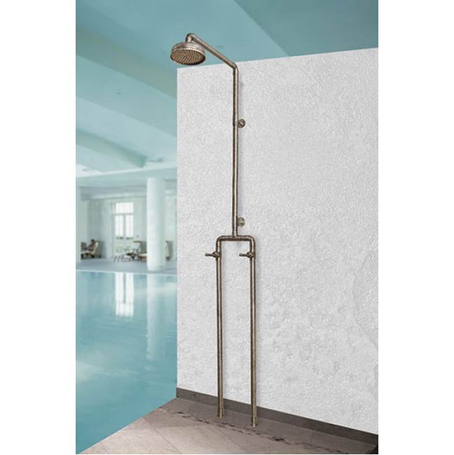 Sonoma Forge Waterbridge Exposed Shower System Model 1040 (10'' Spread, Center To Center) With 8'' Rainhead Includes Remote Anti-Scald Mixing Valve