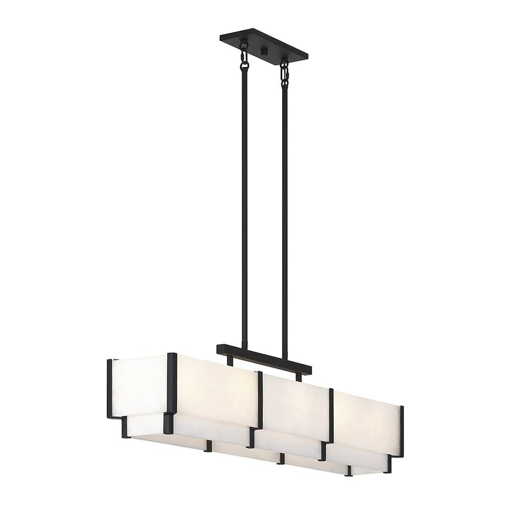 Savoy House Orleans 5-Light Linear Chandelier in Black Cashmere