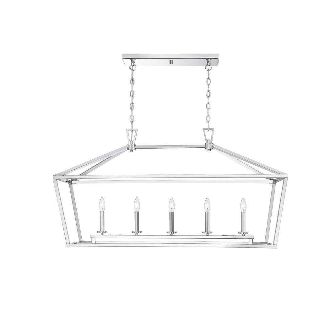 Savoy House Townsend 5-Light Linear Chandelier in Polished Nickel
