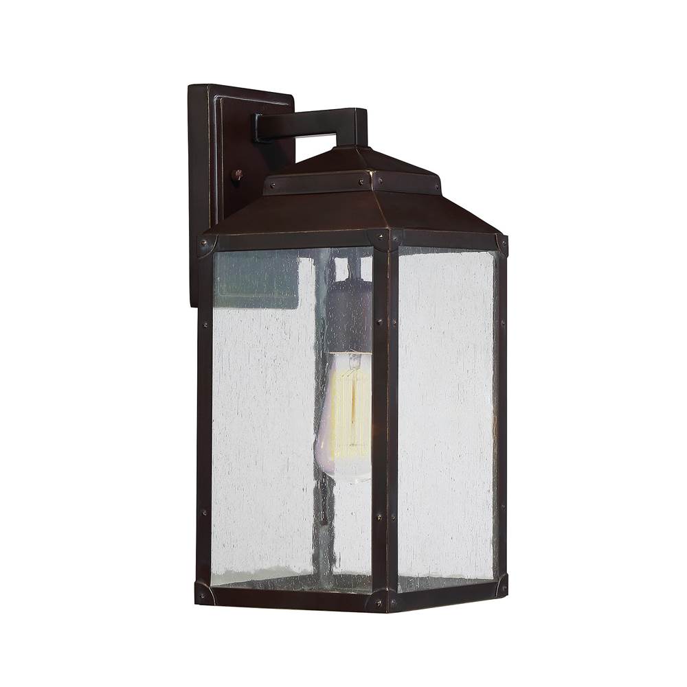 Savoy House Brennan 1-Light Outdoor Wall Lantern in English Bronze with Gold