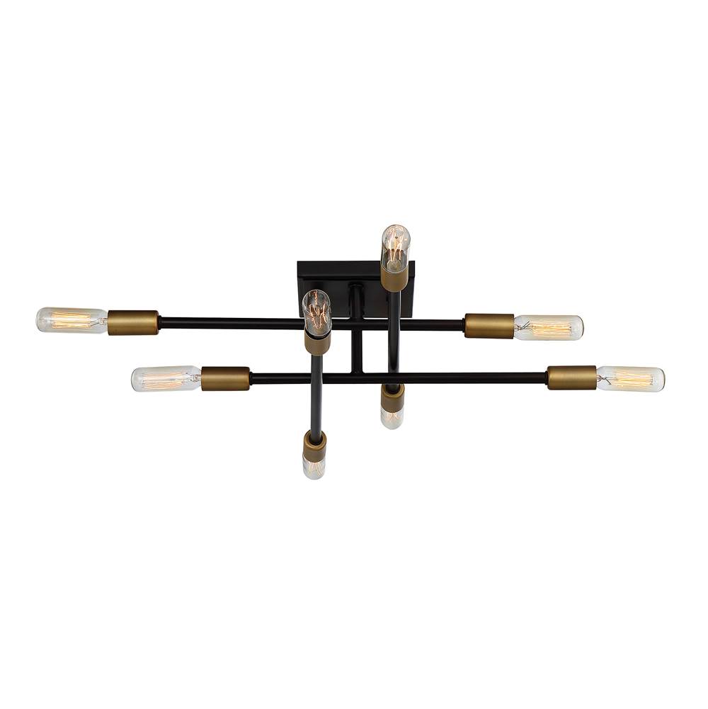 Savoy House Lyrique 8-Light Ceiling Light in Bronze with Brass Accents