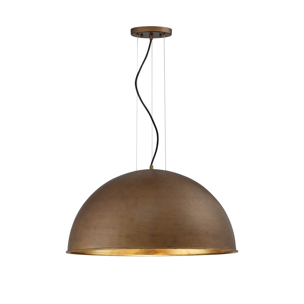 Savoy House Sommerton 3-Light Pendant in Rubbed Bronze with Gold Leaf