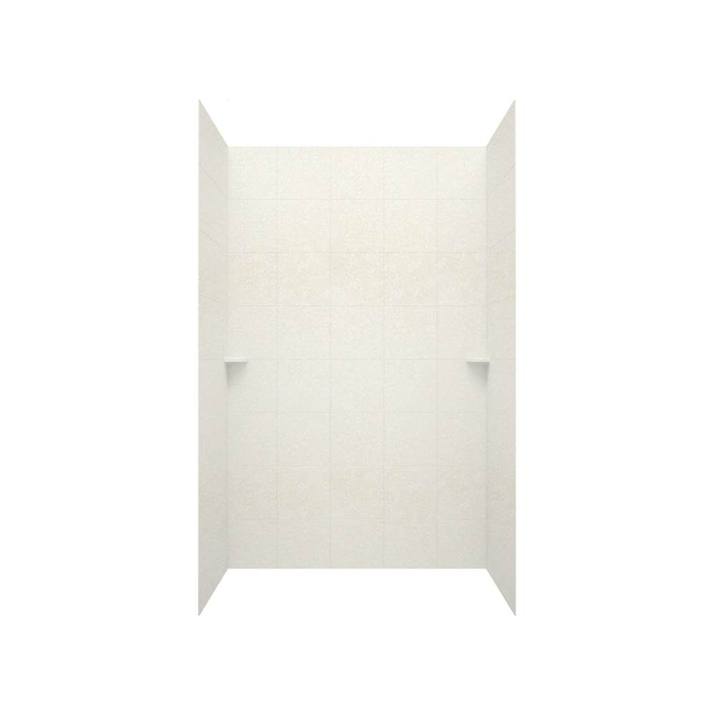 Swan SQMK72-3662 36 x 62 x 72 Swanstone® Square Tile Glue up Tub Wall Kit in Tahiti White