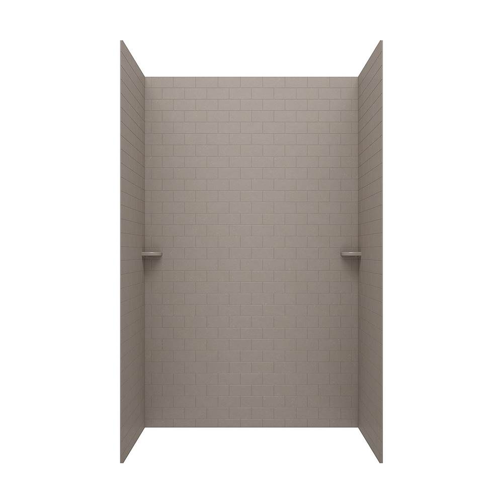 Swan STMK96-3662 36 x 62 x 96 Swanstone® Classic Subway Tile Glue up Shower Wall Kit in Clay