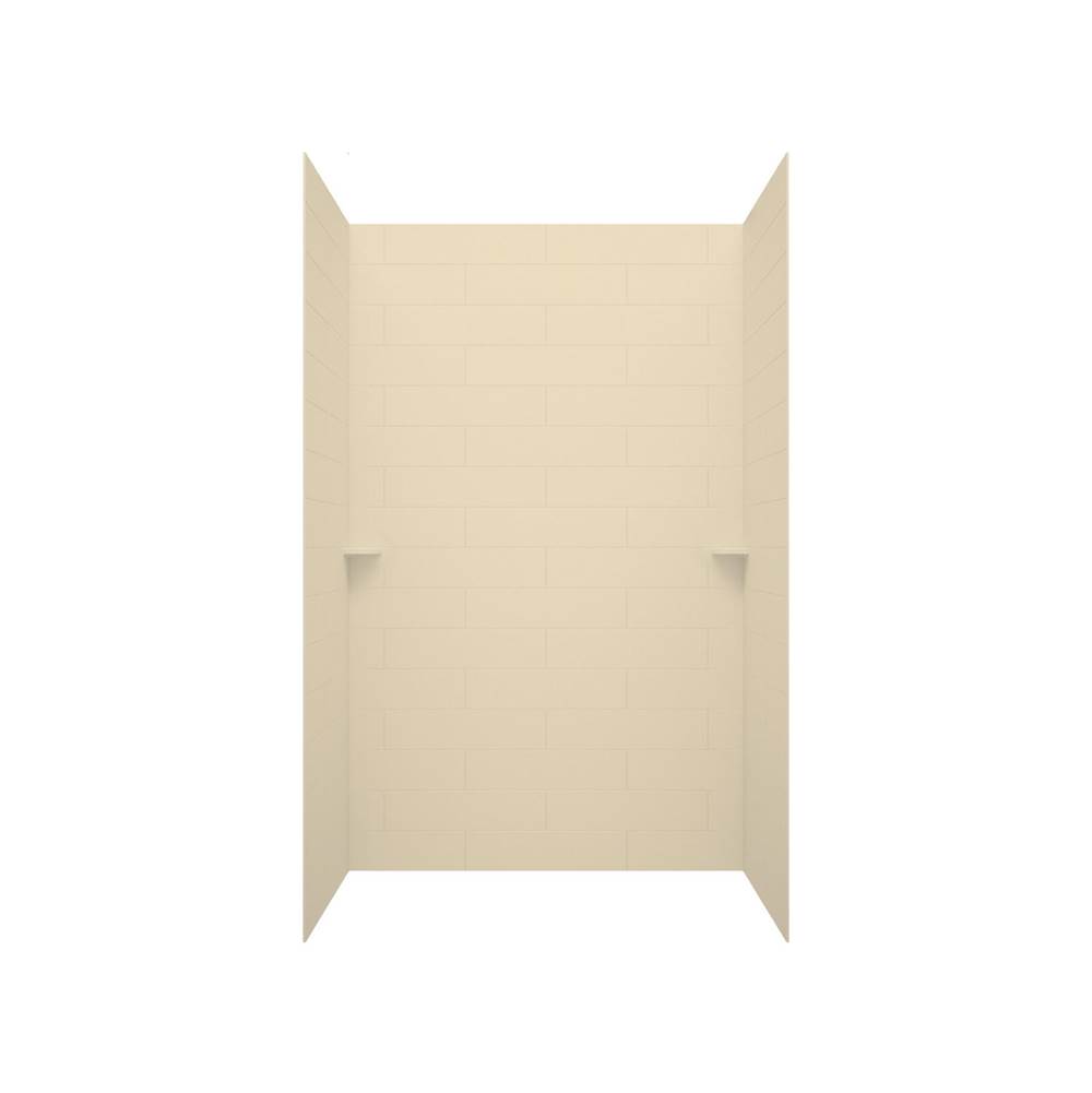 Swan MSMK96-3462 34 x 62 x 96 Swanstone® Modern Subway Tile Glue up Shower Wall Kit in Bone