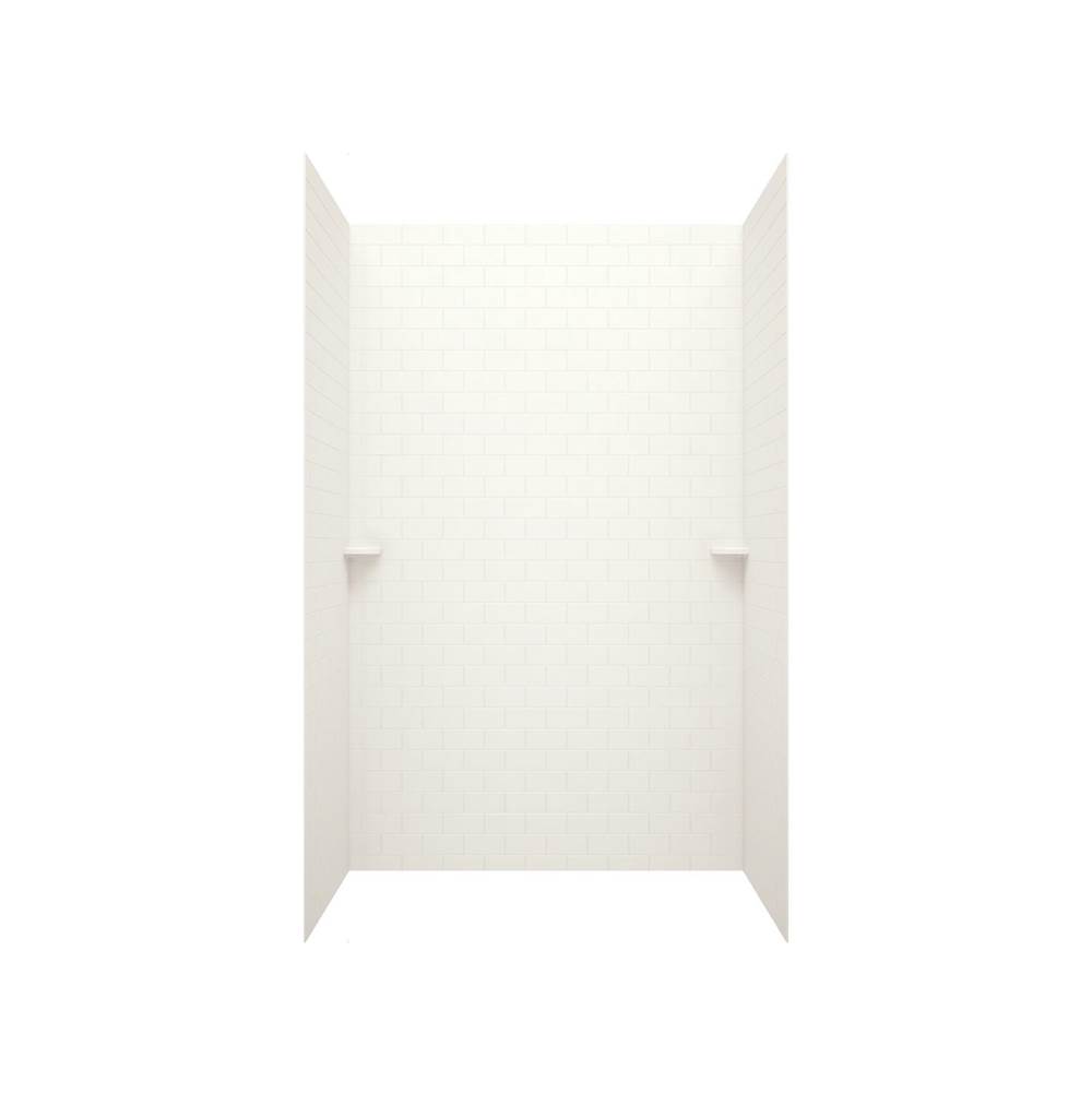 Swan STMK72-3636 36 x 36 x 72 Swanstone® Classic Subway Tile Glue up Tub Wall Kit in Bisque