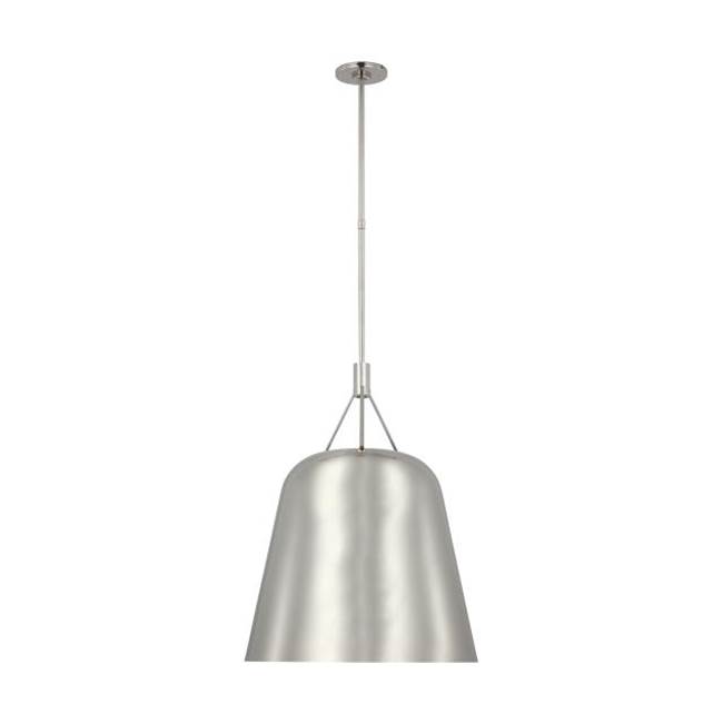 Visual Comfort Modern Collection Sean Lavin Sospeso 1-Light Dimmable Led Tapered Extra Large Pendant With Polished Nickel Finish And Aluminum Or Brass Shade