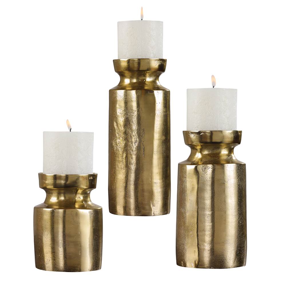 Uttermost Uttermost Amina Antique Brass Candleholders Set/3