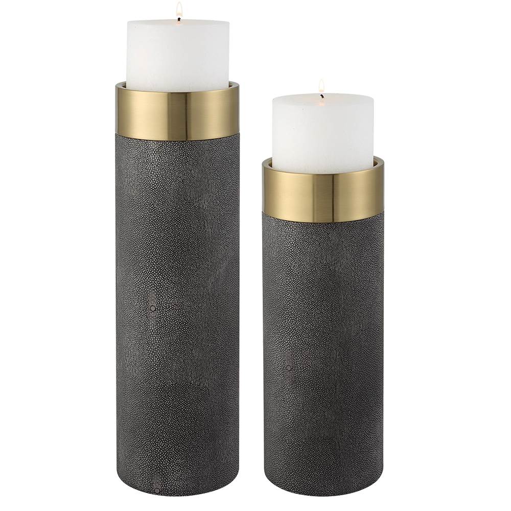 Uttermost Uttermost Wessex Gray Candleholders, S/2