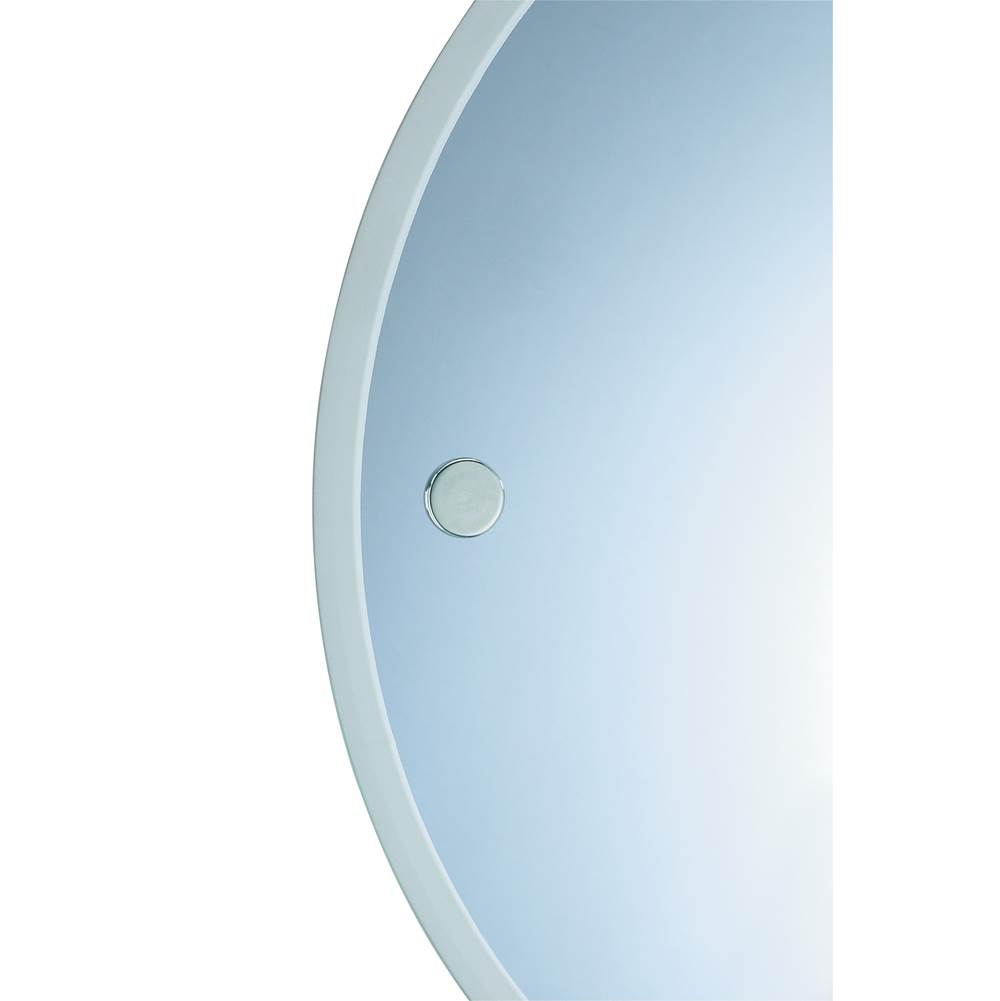 Valsan Porto Polished Nickel Round Mirror W/Fixing Caps (18 3/4'')