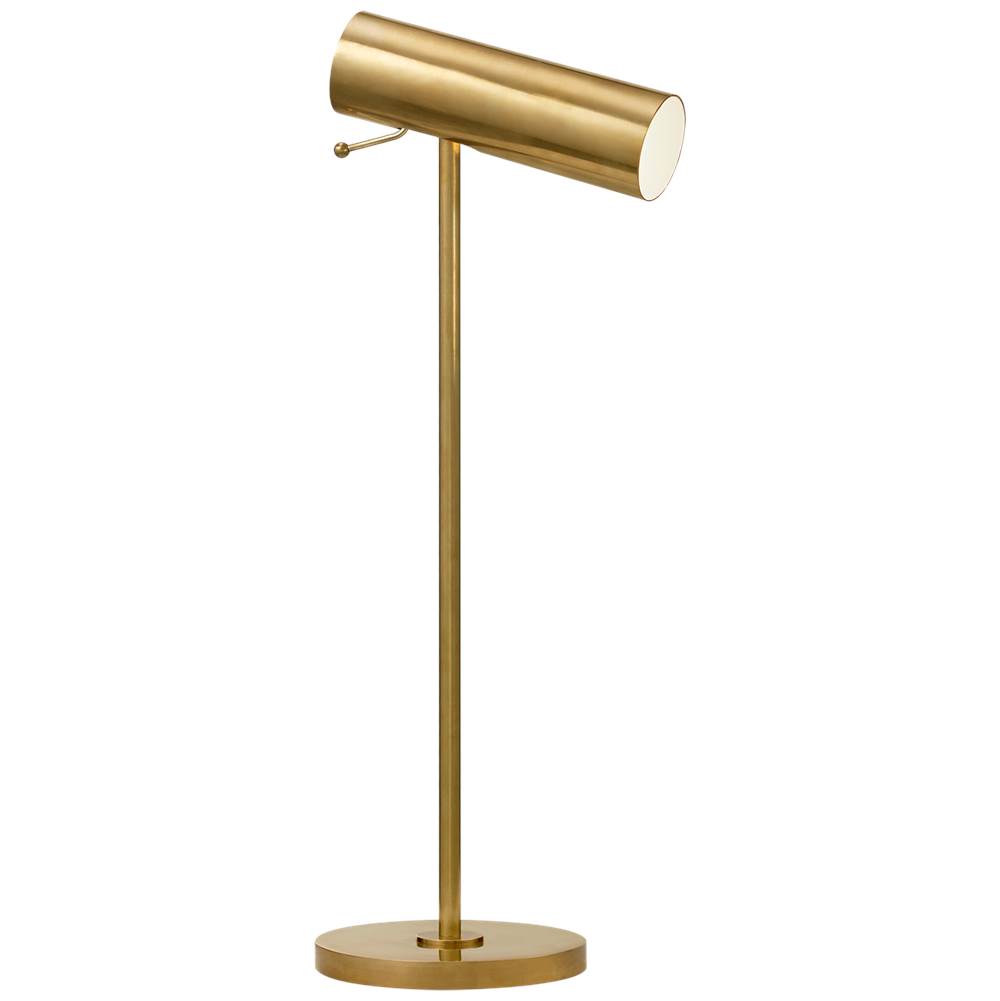 Visual Comfort Signature Collection Lancelot Pivoting Desk Lamp in Hand-Rubbed Antique Brass