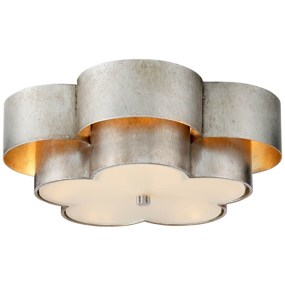 Visual Comfort Signature Collection Arabelle Large Flush Mount in Burnished Silver Leaf with Frosted Acrylic