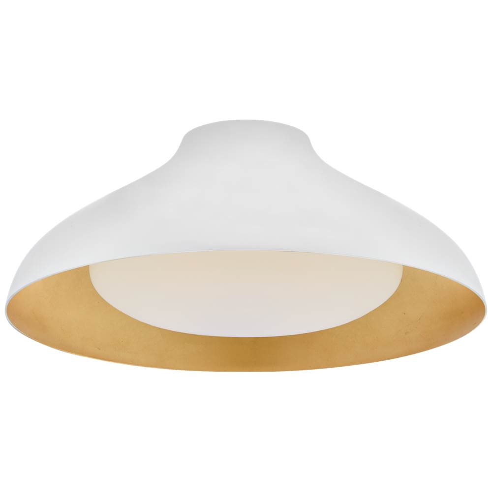 Visual Comfort Signature Collection Agnes 18'' Flush Mount in Plaster White with Soft White Glass