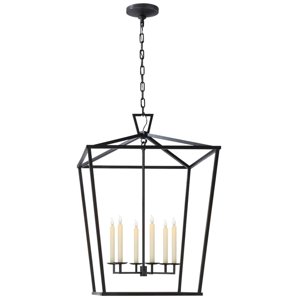 Visual Comfort Signature Collection Darlana Extra Large Lantern in Aged Iron
