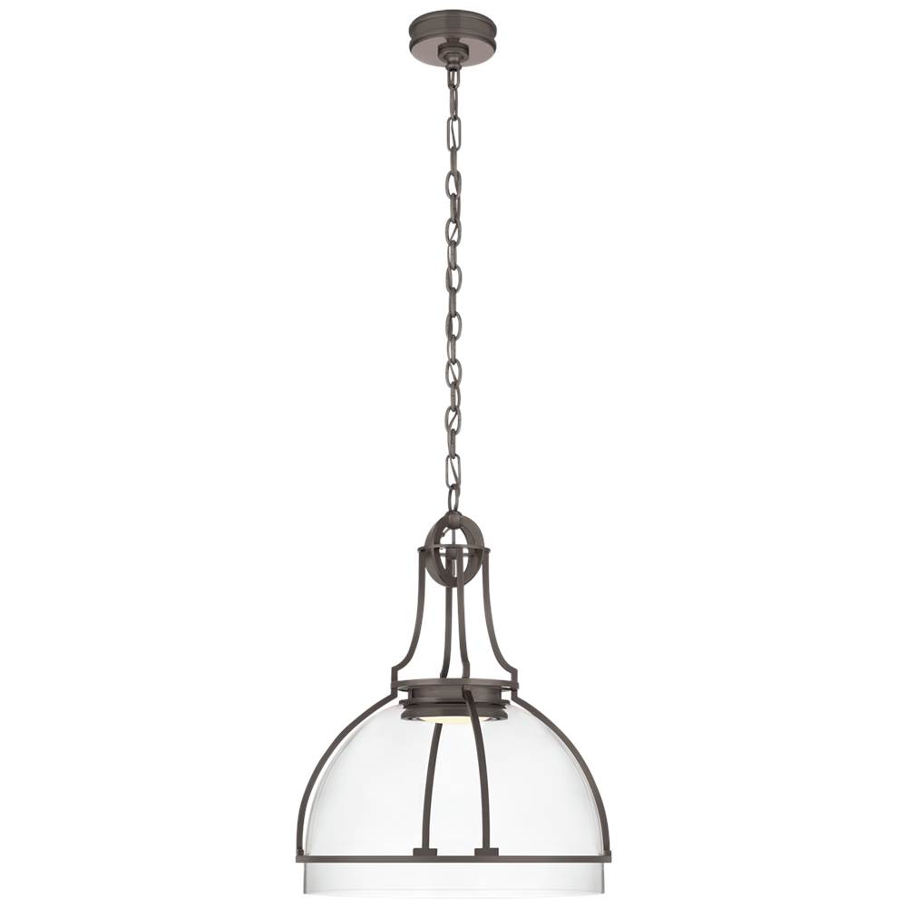 Visual Comfort Signature Collection Gracie Large Dome Pendant in Bronze with Clear Glass