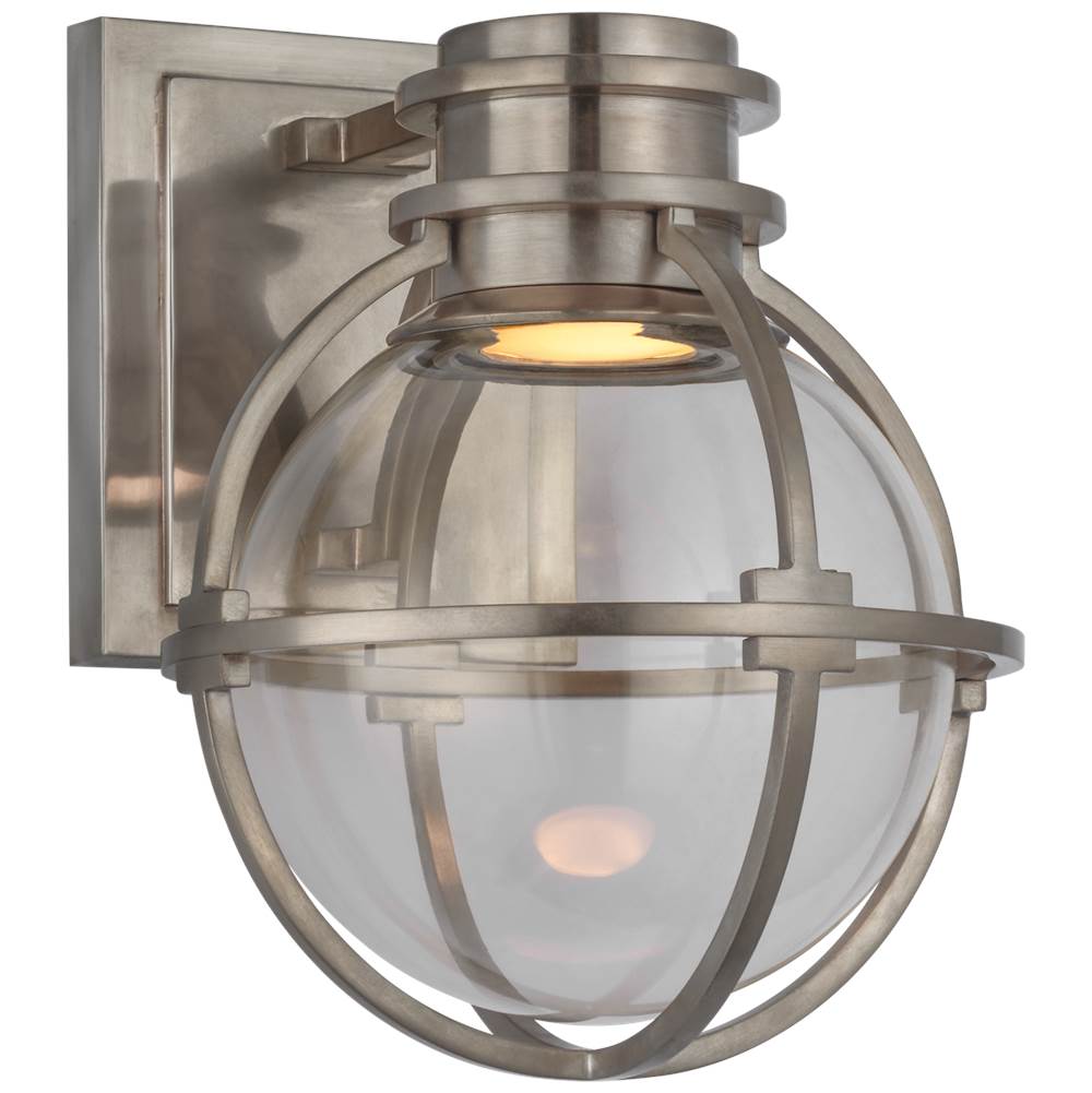 Visual Comfort Signature Collection Gracie Single Sconce in Antique Nickel with Clear Glass