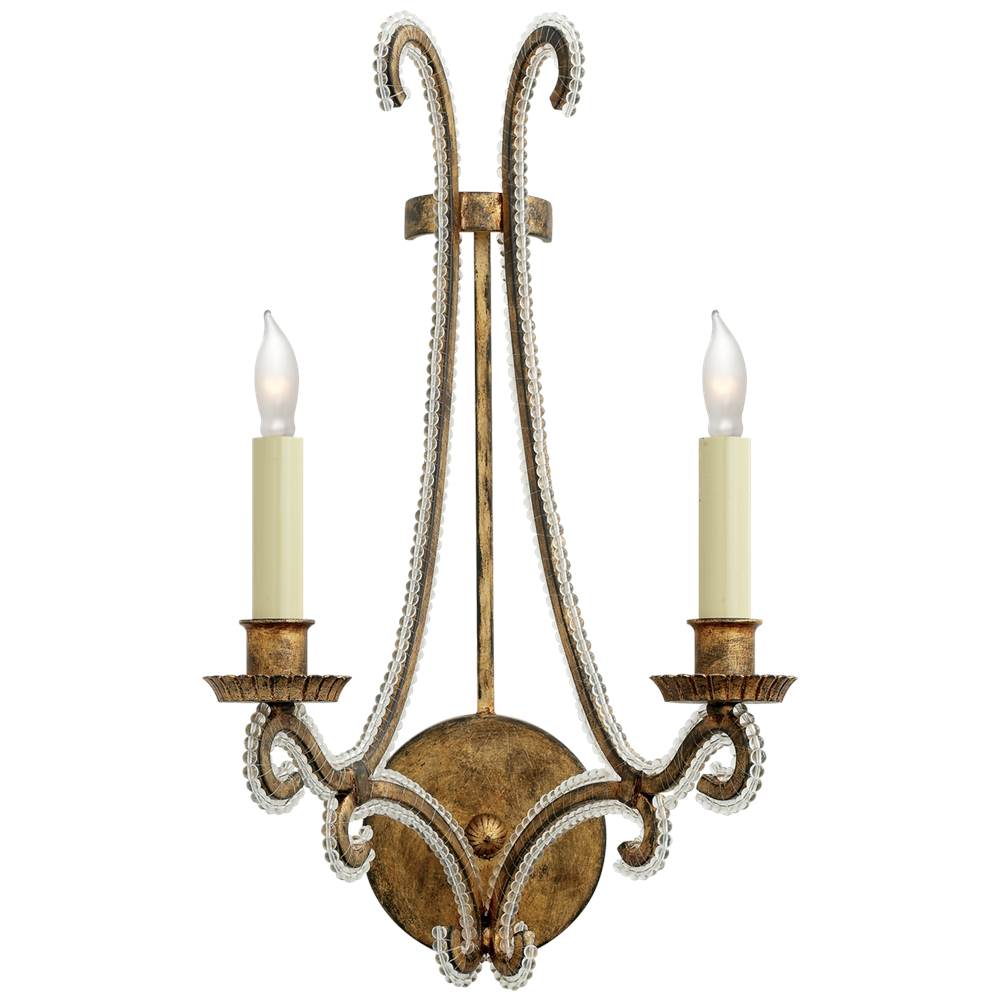 Visual Comfort Signature Collection Oslo Sconce in Gilded Iron with Clear Glass