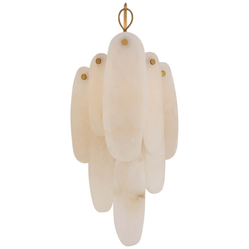 Visual Comfort Signature Collection Cora Medium Waterfall Sconce in Antique-Burnished Brass with Alabaster
