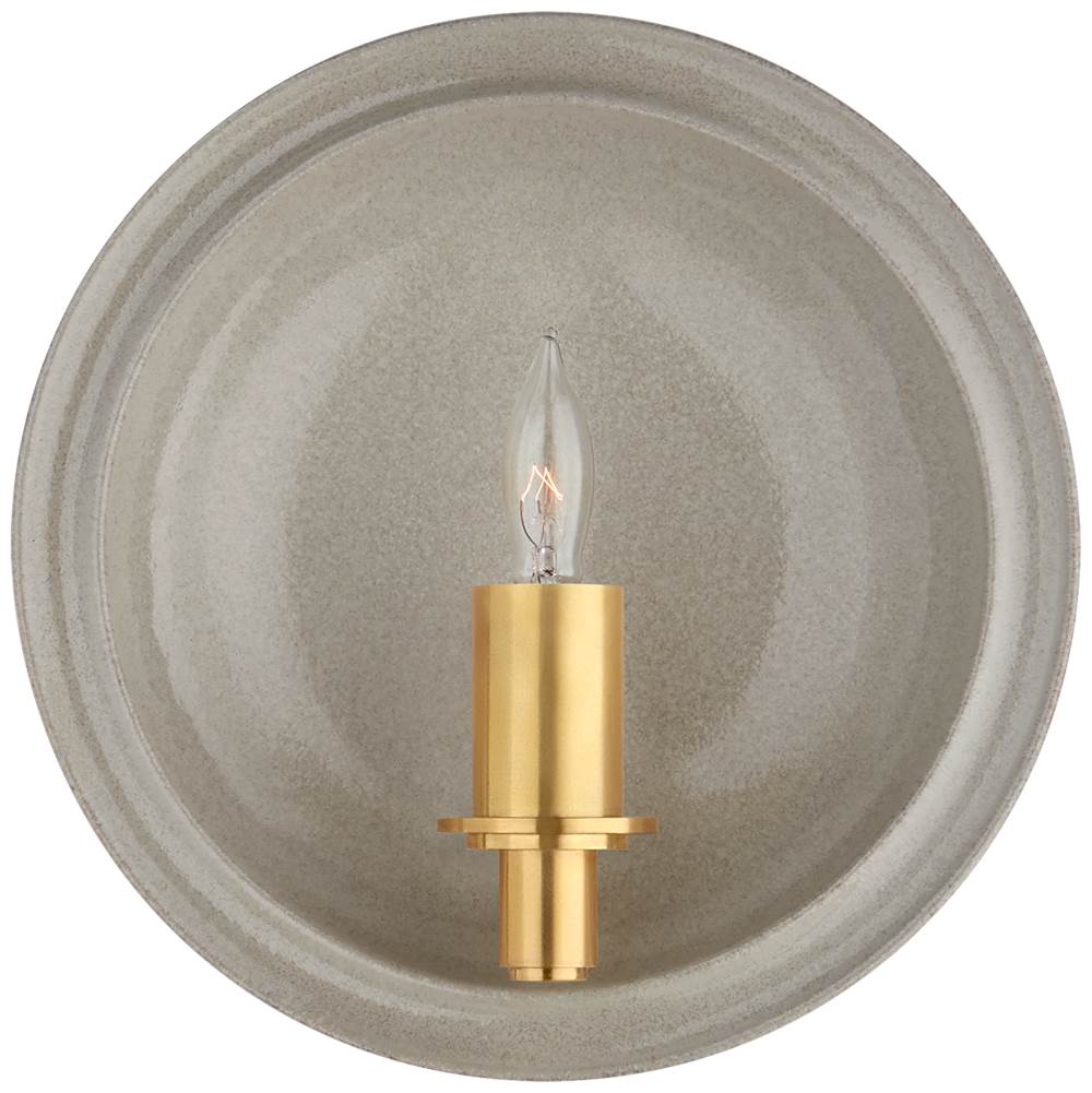 Visual Comfort Signature Collection Leeds Small Round Sconce in Shellish Gray