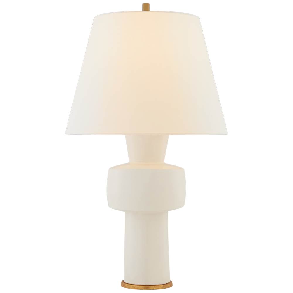 Visual Comfort Signature Collection Eerdmans Medium Table Lamp in Ivory with Linen Shade