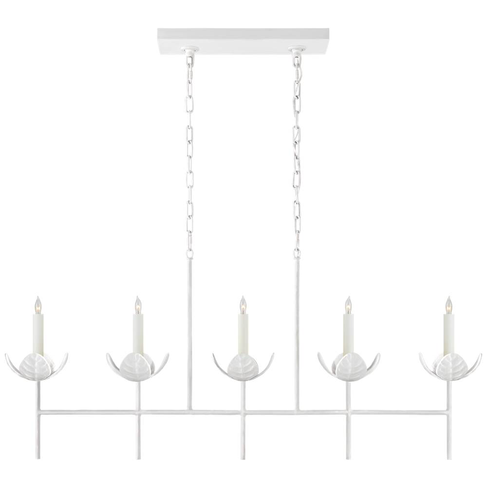 Visual Comfort Signature Collection Illana Large Linear Chandelier in Plaster White