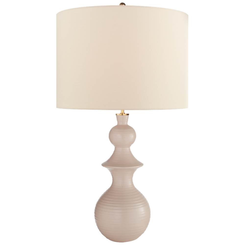 Visual Comfort Signature Collection Saxon Large Table Lamp in Blush with Linen Shade