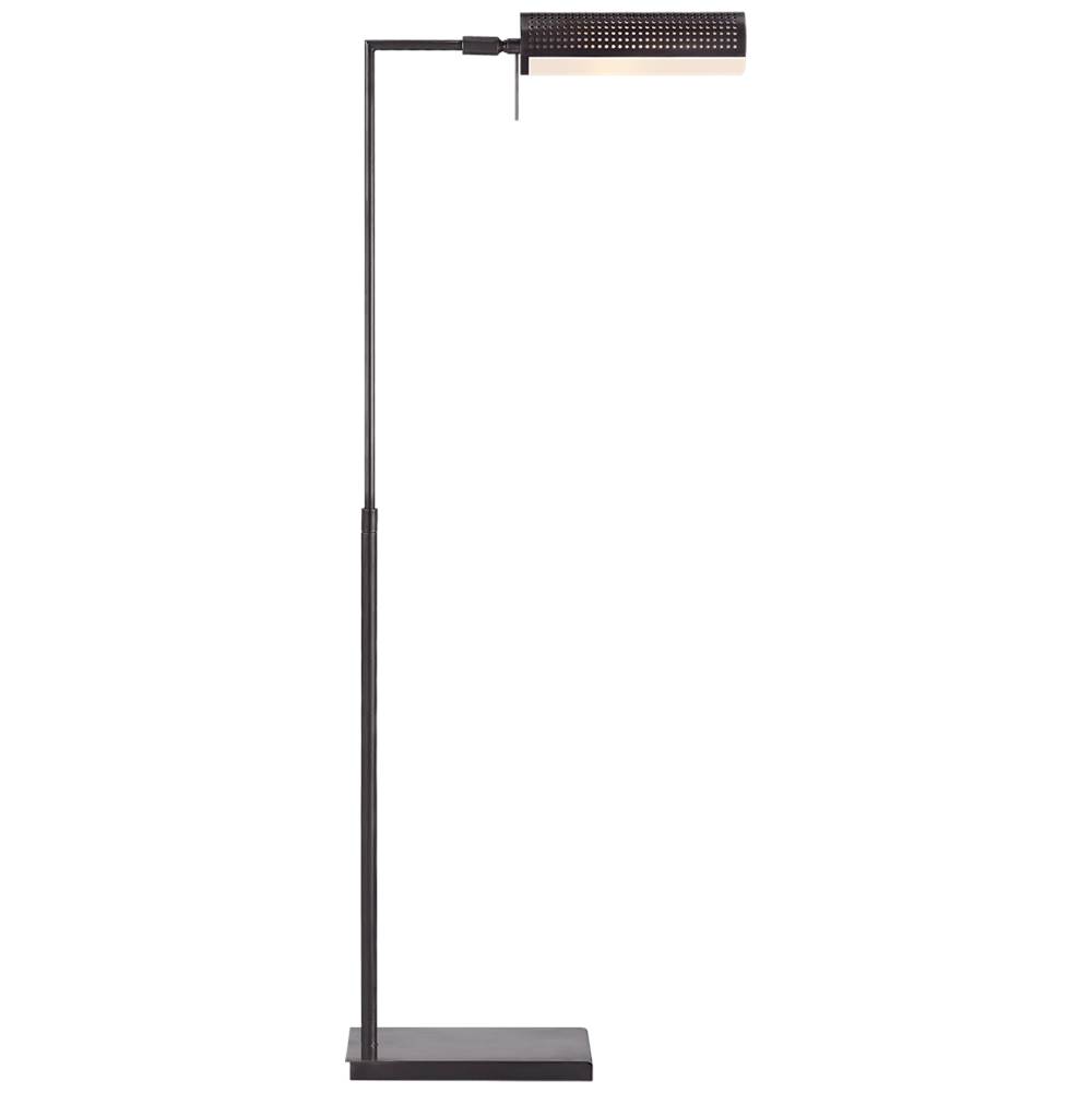 Visual Comfort Signature Collection Precision Pharmacy Floor Lamp in Bronze with White Glass
