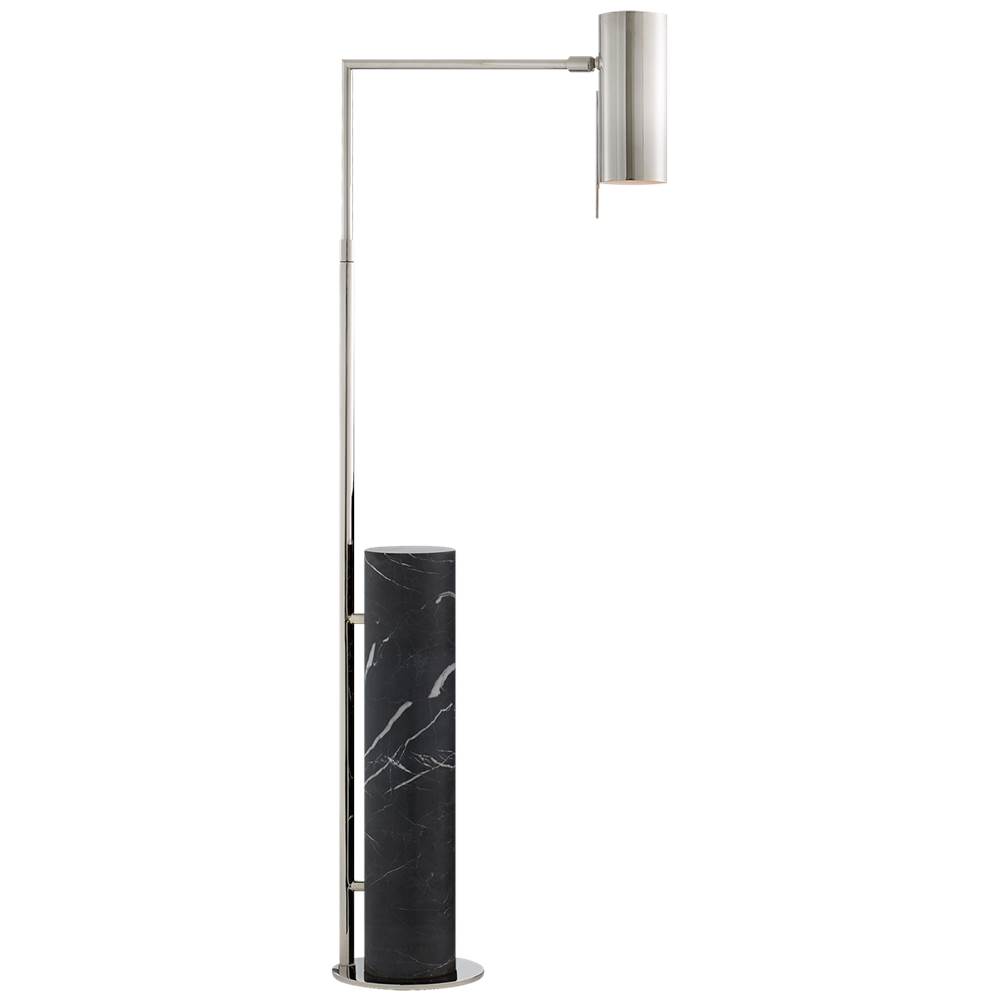 Visual Comfort Signature Collection Alma Floor Lamp in Polished Nickel and Black Marble