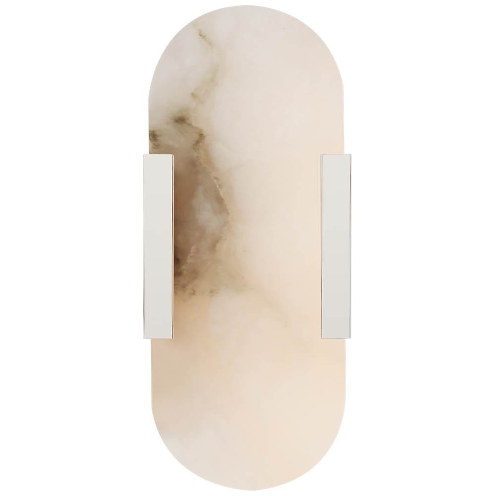 Visual Comfort Signature Collection Melange 10'' Elongated Sconce in Polished Nickel with Alabaster