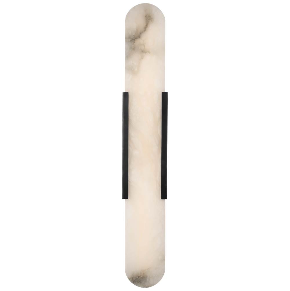 Visual Comfort Signature Collection Melange 28'' Elongated Sconce in Bronze with Alabaster