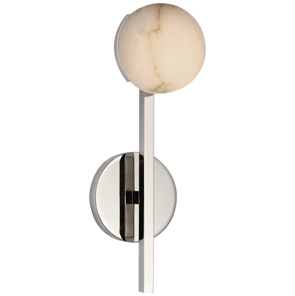 Visual Comfort Signature Collection Pedra Petite Tail Sconce in Polished Nickel with Alabaster