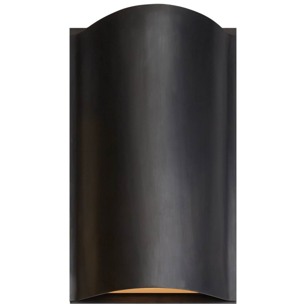 Visual Comfort Signature Collection Avant Small Curve Sconce in Bronze with Frosted Glass