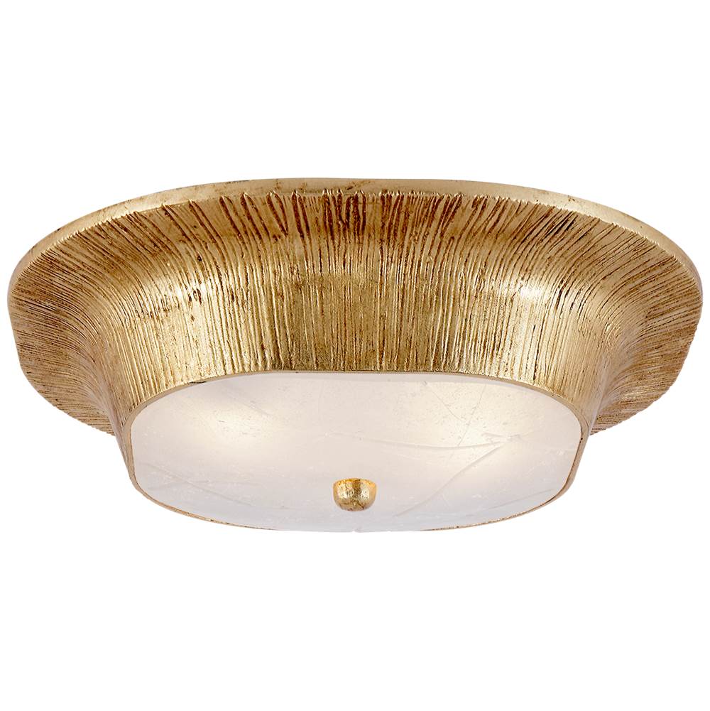 Visual Comfort Signature Collection Utopia Round Sconce in Gild with Fractured Glass