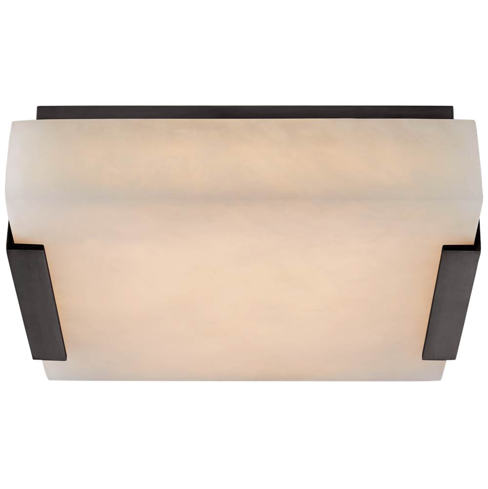 Visual Comfort Signature Collection Covet Small Flush Mount in Bronze with Alabaster