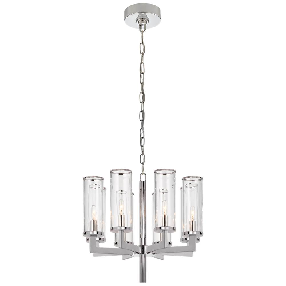 Visual Comfort Signature Collection Liaison Single Tier Chandelier in Polished Nickel with Clear Glass