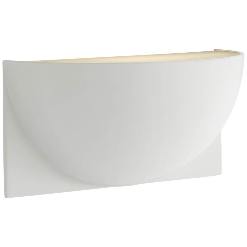 Visual Comfort Signature Collection Quarter Sphere Small Up Light in White with Frosted Glass