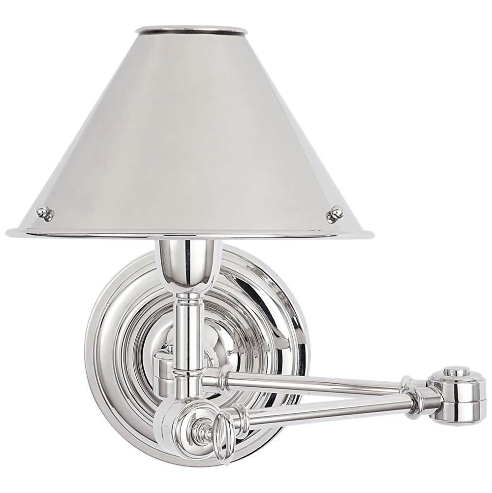 Visual Comfort Signature Collection Anette Swing Arm Sconce in Polished Nickel