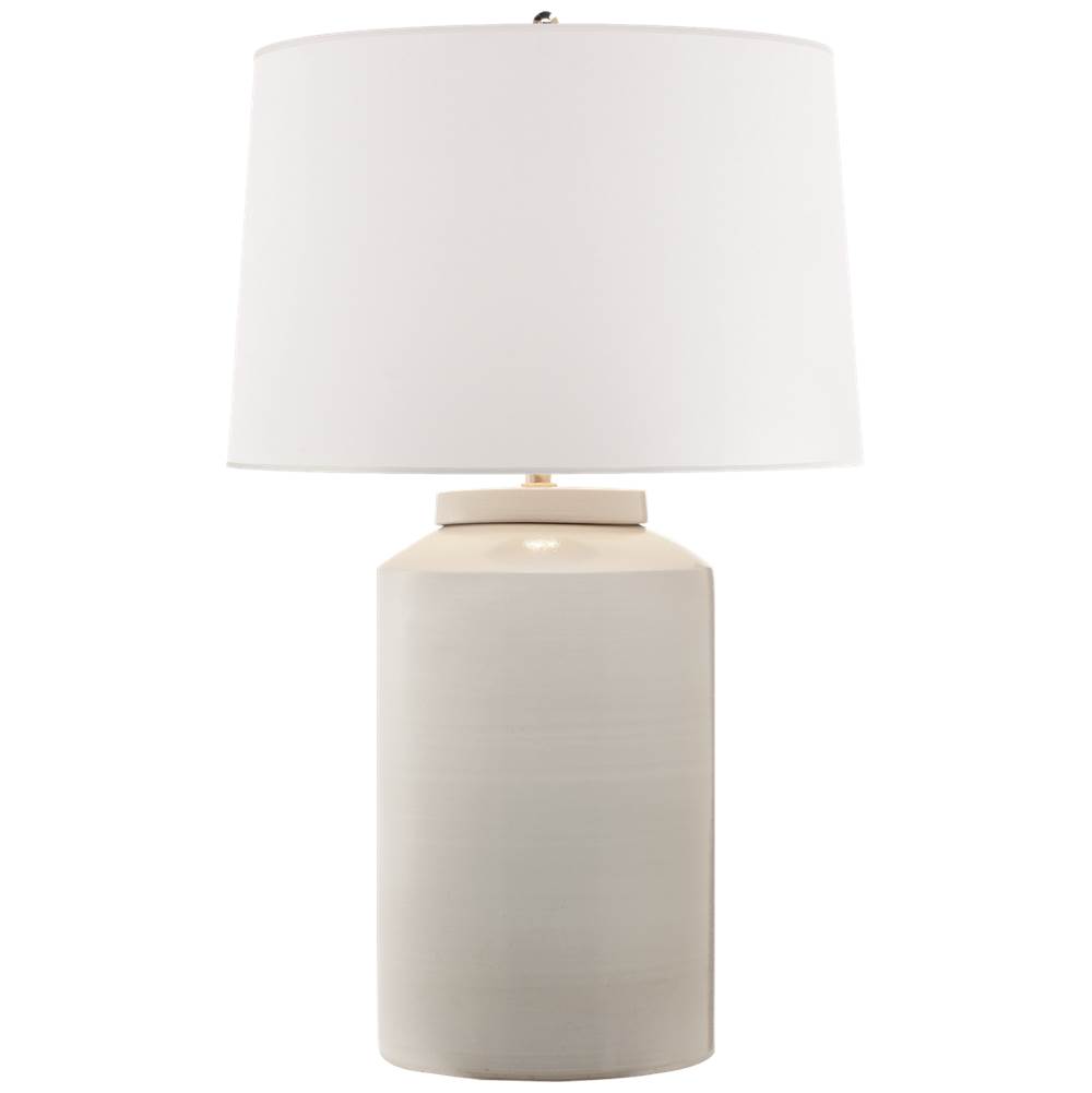 Visual Comfort Signature Collection Carter Large Table Lamp in White Porcelain with White Paper Shade