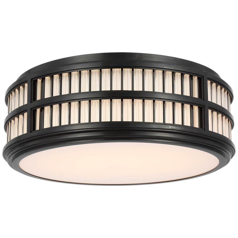 Visual Comfort Signature Collection Perren 18'' Flush Mount in Bronze and Glass Rods