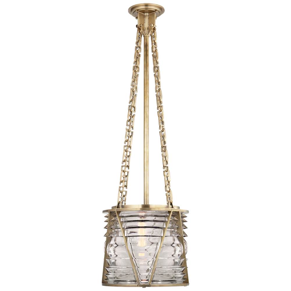 Visual Comfort Signature Collection Chatham Small Lantern in Natural Brass with Clear Glass