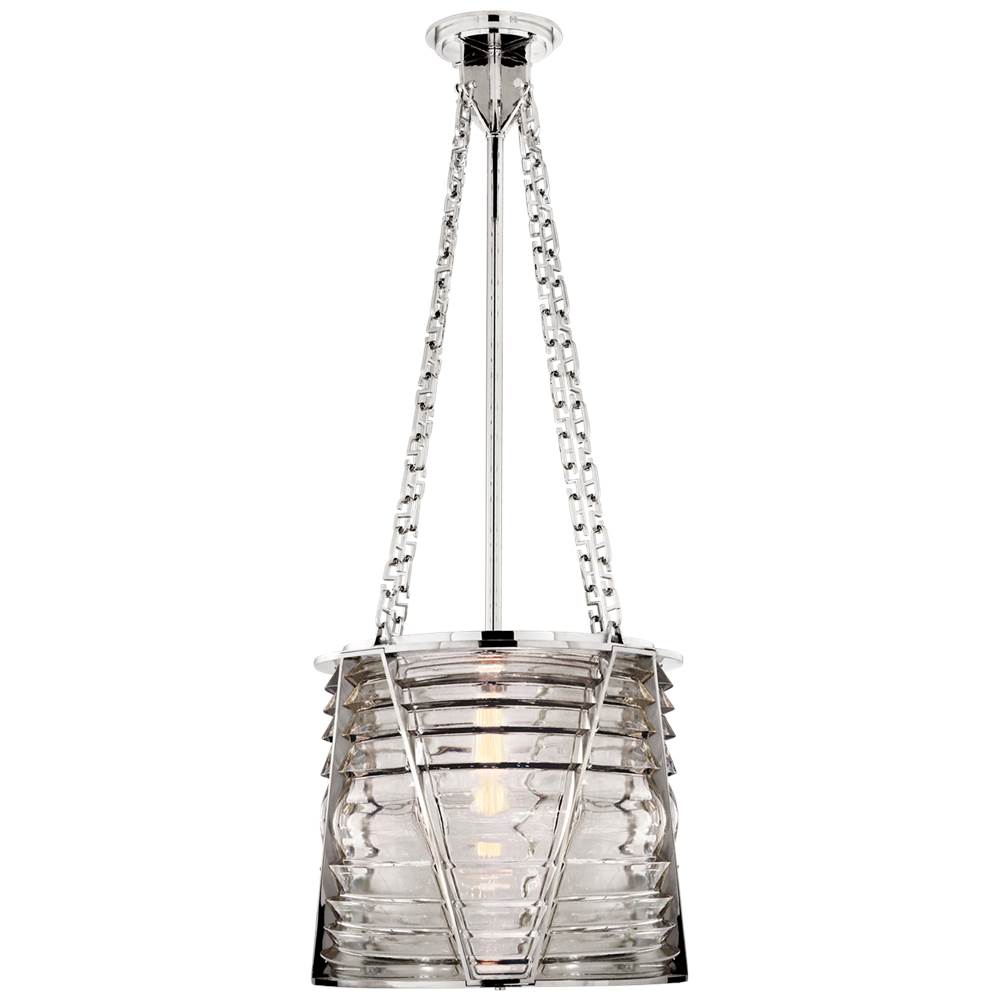 Visual Comfort Signature Collection Chatham Large Lantern in Polished Nickel with Clear Glass