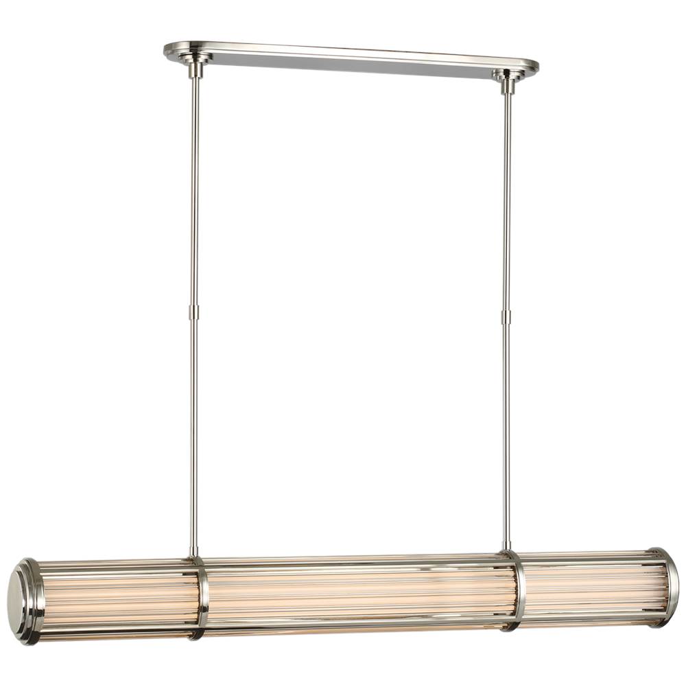 Visual Comfort Signature Collection Perren Large Linear Chandelier in Polished Nickel