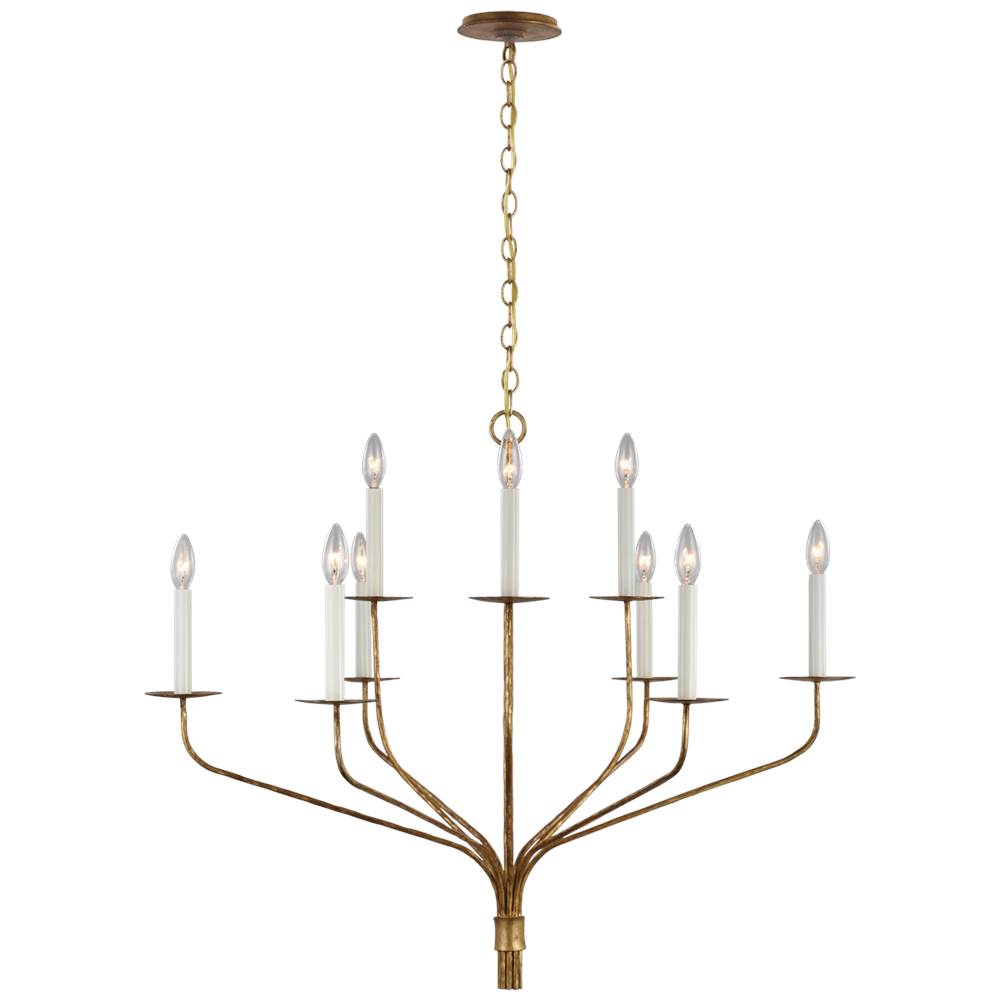 Visual Comfort Signature Collection Belfair Large Two-Tier Chandelier in Gilded Iron