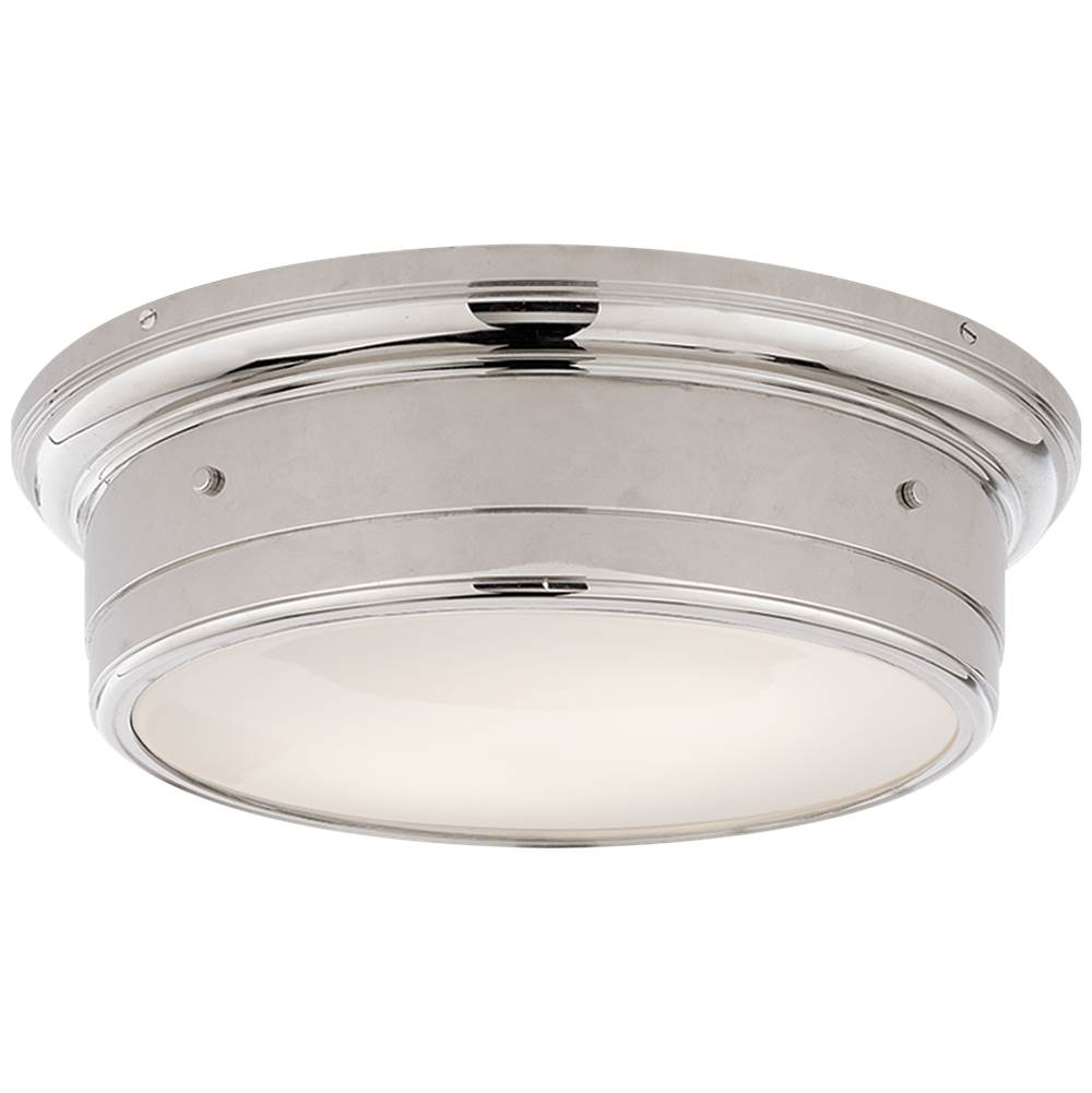Visual Comfort Signature Collection Siena Large Flush Mount in Chrome with White Glass