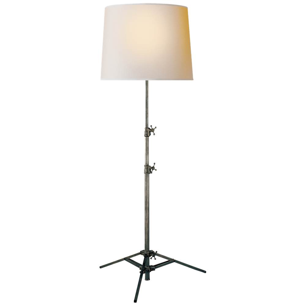 Visual Comfort Signature Collection Studio Floor Lamp in Bronze with Natural Paper Shade